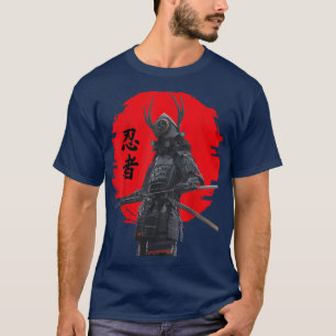 Mens Samurai Warrior with Sword, Japanisch Samurai T-Shirt