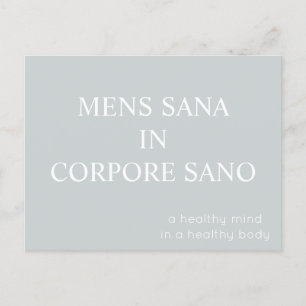 Mens Sana in Corpore Sano Postcard - grau Postkarte