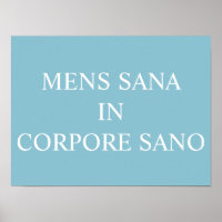 Mens Sana in Corpore Sano Print - Türkis