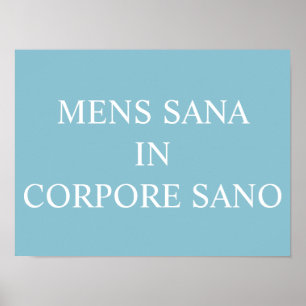 Mens Sana in Corpore Sano Print - Türkis Poster