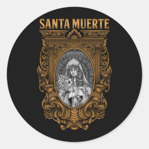 Mens Santa Muerte Mexikanische weibliche Gottheit Runder Aufkleber