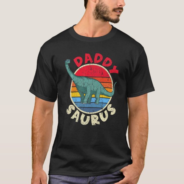 Mens Saurus Daddy I Brachiosaurus Diplodocus I Fam T-Shirt (Vorderseite)