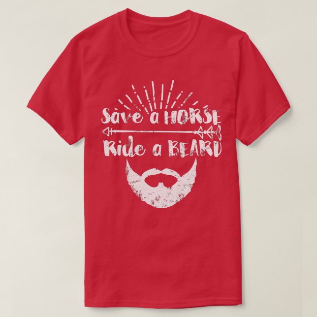 Mens Save a Horse Ride a Beard ~ lustig T-Shirt (Design vorne)