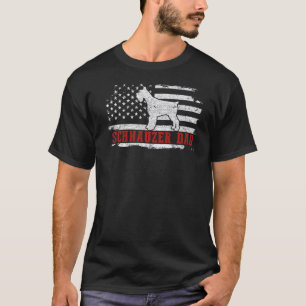 Mens Schnauzer Vater stört amerikanischen Flaggenp T-Shirt