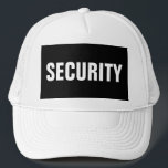 Mens Schwarz-weißer benutzerdefinierbarer Sicherhe Truckerkappe<br><div class="desc">Fügen Sie Image Company Logo Text hier Modernes elegantes Template Männer's Security Mitglied Schwarz-weiß Baseball Cap / Trucker Hat.</div>