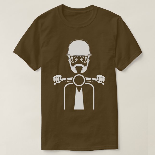 Mens Scooter Motorrad Motorrad Scoot Funny Beard M T-Shirt (Design vorne)