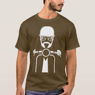 Mens Scooter Motorrad Motorrad Scoot Funny Beard M T-Shirt