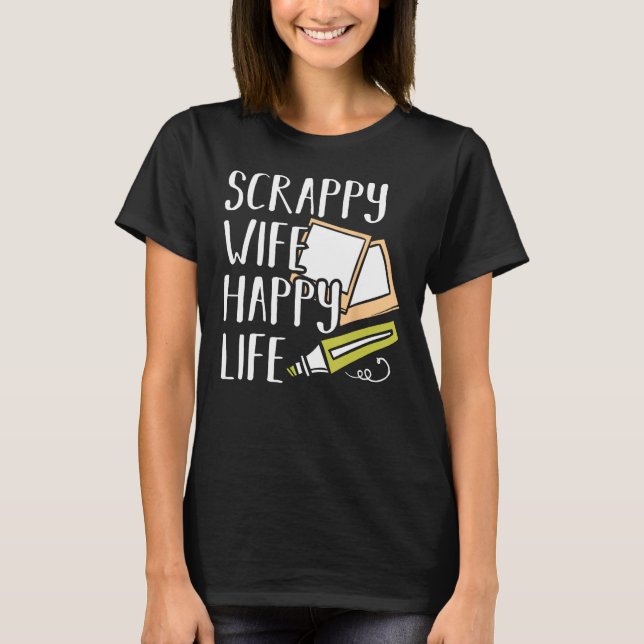 Mens Scrapbooking Scrapbooker Scrappy Ehefrau Happ T-Shirt (Vorderseite)
