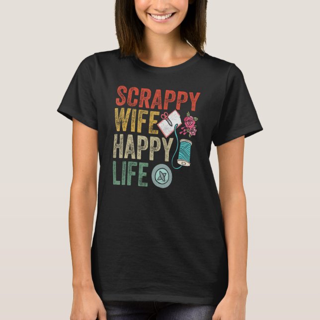 Mens Scrapbooking Scrapbooker Scrappy Wife Happy L T-Shirt (Vorderseite)