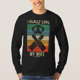Mens Scuba Diving Für Hubby Diver Vater Husband Sc T-Shirt
