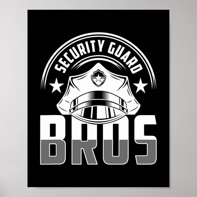 Mens Security Guard Bros dünne Lila Linie Poster (Vorne)