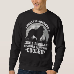 Mens Sheltie Grandpa Moon Vintag Sheltie Dog Fett Sweatshirt