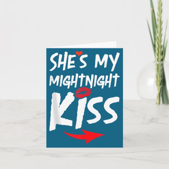 Mens She's My Midnight Kiss Happy New Year Matchin Karte (Vorderseite)
