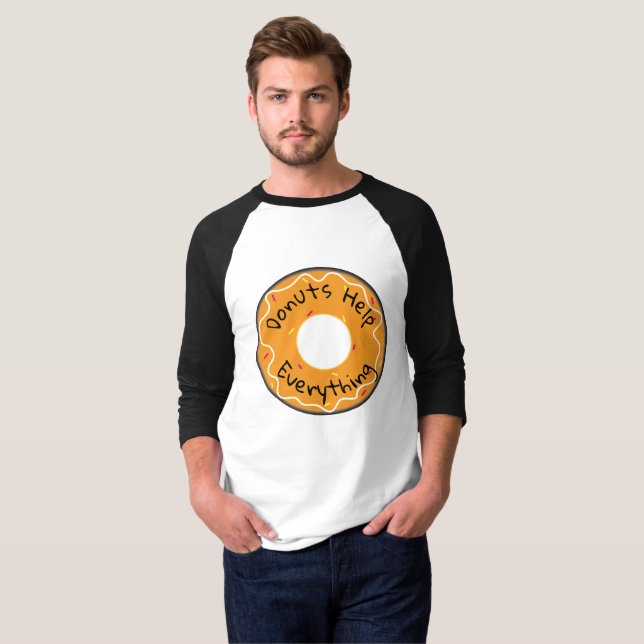 Mens Shirt Donuts hilft alles (Vorne ganz)