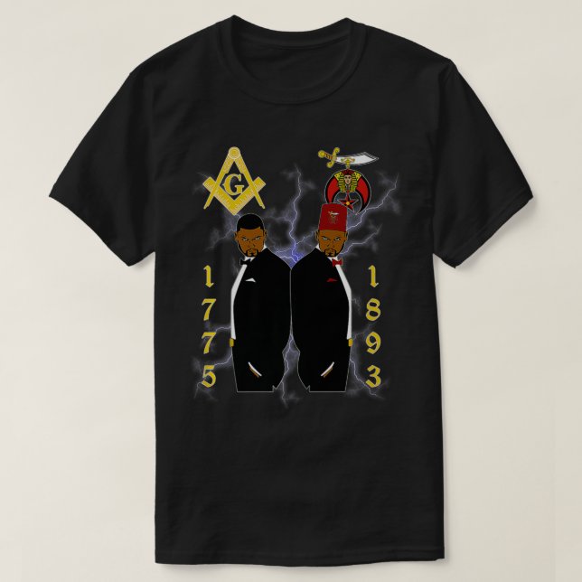 Mens Shriners 1893 Masons 1775 Shrine PHA Mason Fa T-Shirt (Design vorne)