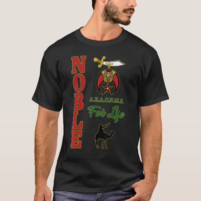 Mens Shriners Noble für das Leben Mystic Shine Mas T-Shirt (Vorderseite)