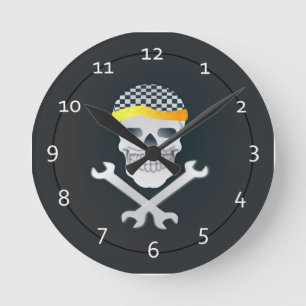 Mens Skull CLocks Runde Wanduhr
