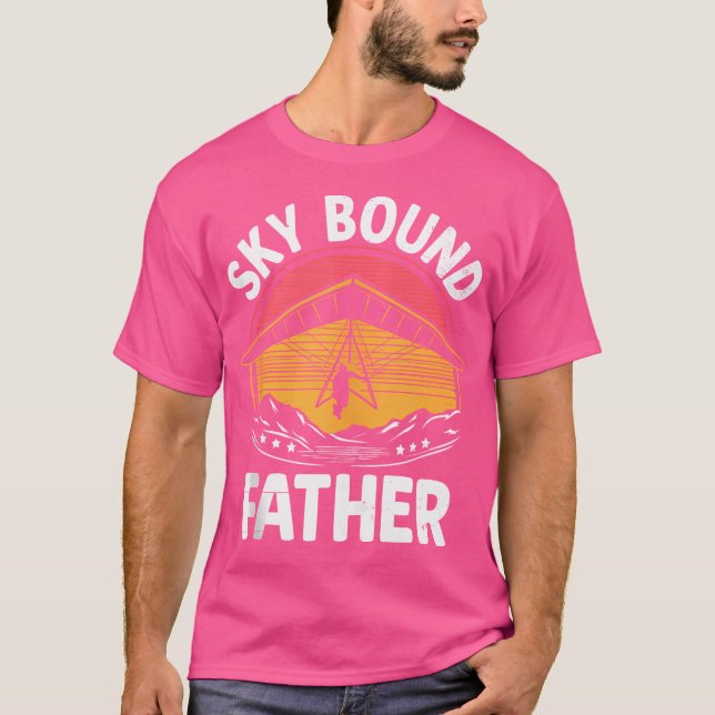 Mens Sky Bound Father Hang Gliding Hang Glider Pil T-Shirt (Vorderseite)
