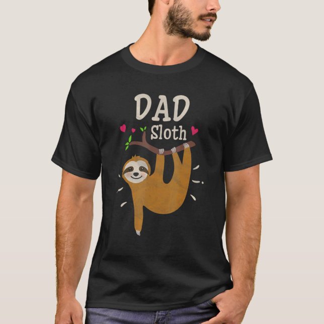 Mens Sloth Graphic Spaß Zoo Animal Vater T-Shirt (Vorderseite)