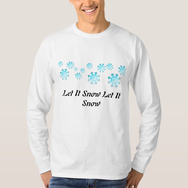 Mens Snowflake-Langschläfenspitze T-Shirt (Vorderseite)