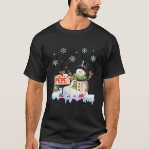 Mens Snowman Pepe Freeze Weihnachten Snowflake Ges T-Shirt