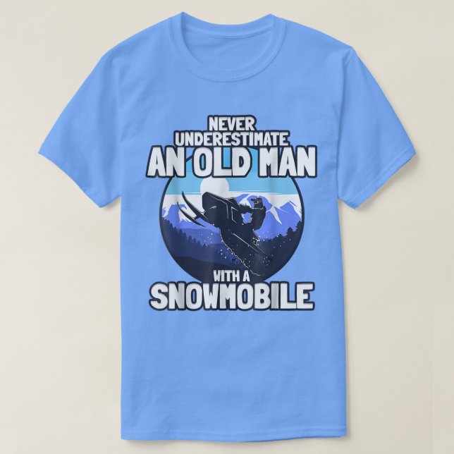 Mens Snowmobiling Geschenk Alter Mann mit einem Sc T-Shirt (Design vorne)