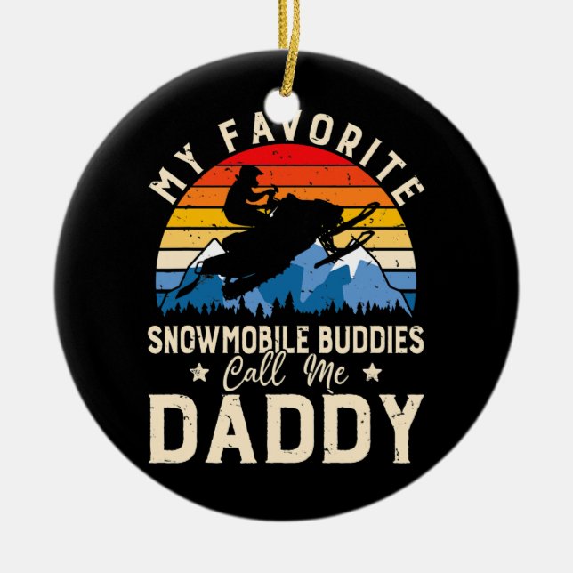Mens Snowmobiling meine Lieblings-Snowmobile-Buddi Keramik Ornament (Vorne)