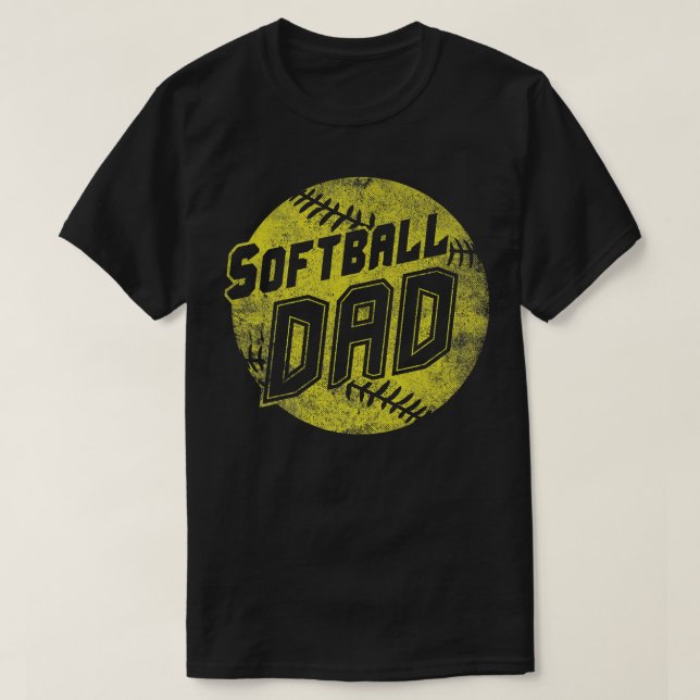 Mens Softball Dad  Fastpitch Father's Day  T-Shirt (Design vorne)