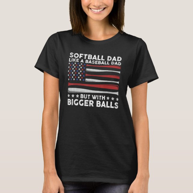 Mens Softball Dad Like A Baseball Dad Definition O T-Shirt (Vorderseite)