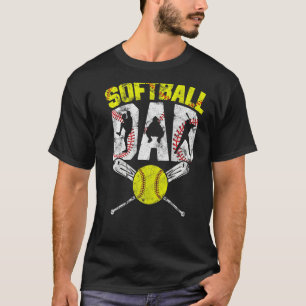 Mens Softball Vater Team Sport Vintager Softball-F T-Shirt