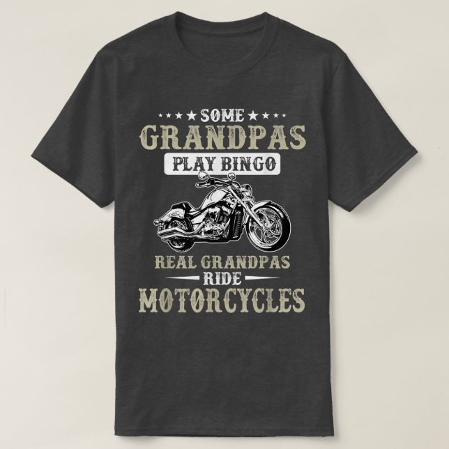 Mens some Grandpas Play Bingo Real Riad Motorrad T-Shirt (Design vorne)