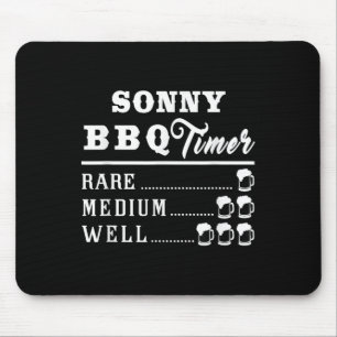 Mens Sonny Grillen Timer Beer trinkt Funny Grillin Mousepad
