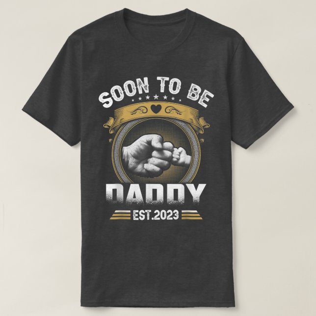Mens Soon To Be Daddy Est  T-Shirt (Design vorne)