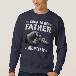 MENS Soon to BE FATHER ist 2022 Retro First Dad  Sweatshirt