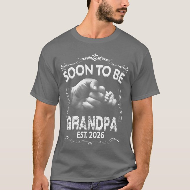 Mens Soon to be Grandpa 2026 Pregnancy Announcemen T-Shirt (Vorderseite)