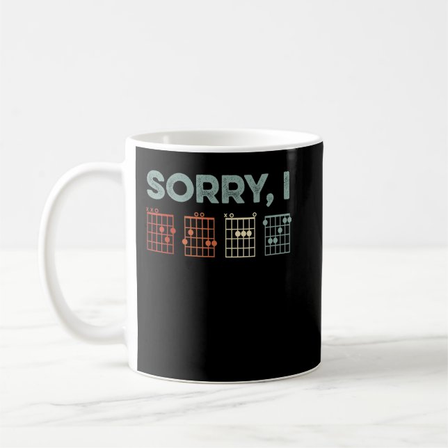 Mens Sorry I-DGAF versteckte Message Guitar Chords Kaffeetasse (Links)