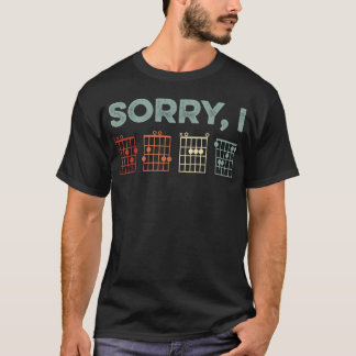 Mens Sorry I-DGAF versteckte Message Guitar Chords T-Shirt