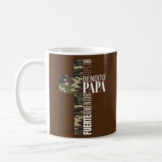 Mens Spanish Christlich Gifts Vater Dia del Padre Kaffeetasse (Links)