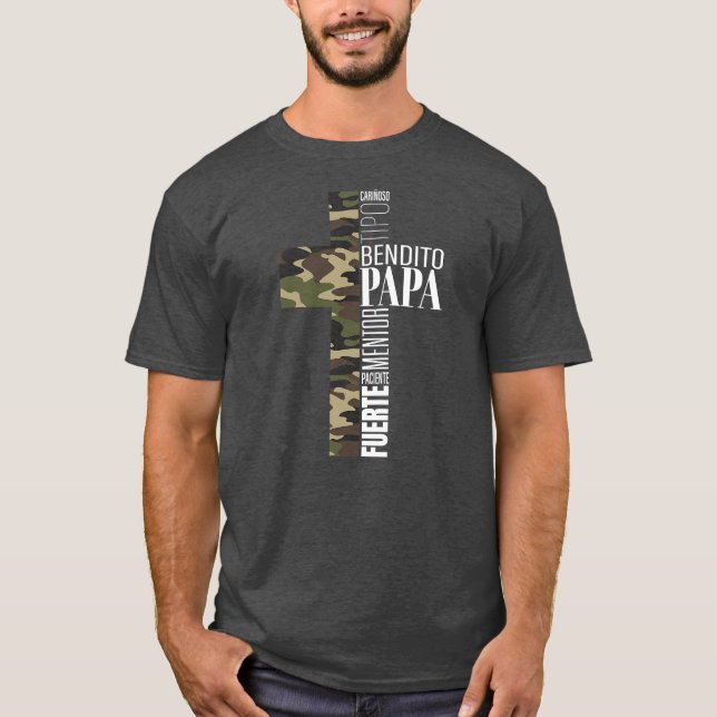 Mens Spanish Christlich Gifts Vater Dia del Padre T-Shirt (Vorderseite)