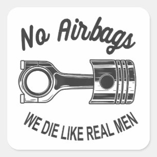 Mens Speed Racing Sportwagen Keine Airbags - Wir D Quadratischer Aufkleber
