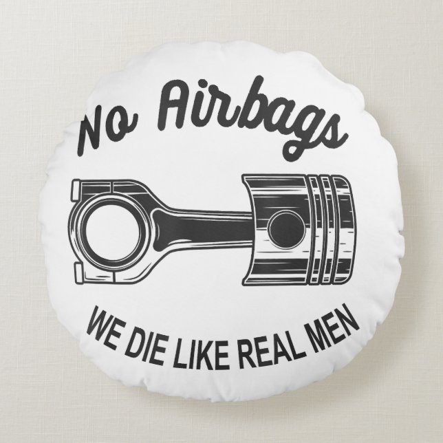 Mens Speed Racing Sportwagen Keine Airbags - Wir D Rundes Kissen (Vorderseite)