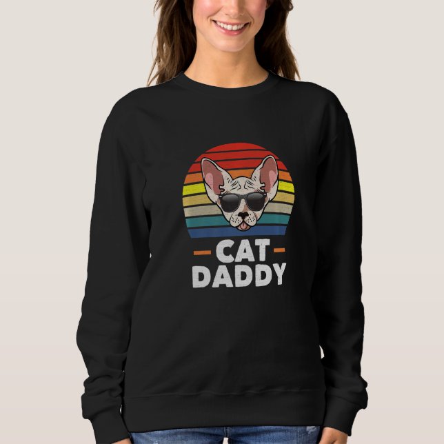 Mens Sphynx Cat Cat Daddy Cat Vater Sweatshirt (Vorderseite)