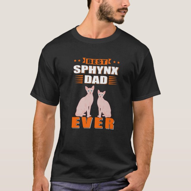 Mens Sphynx Vater Katzenklumpen Vater Sphinx Frisc T-Shirt (Vorderseite)