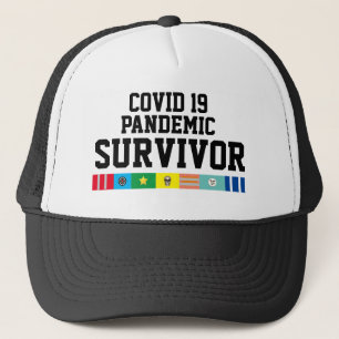 Mens Sports Novelty COVID 19 PANDEMIC SURVIVOR Truckerkappe