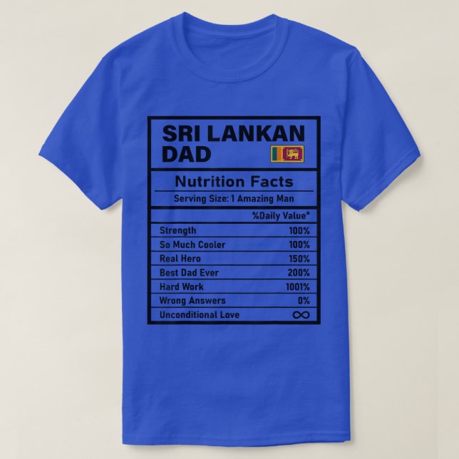 Mens Sri Lankan Dad Nutrition Facts Father's Day N T-Shirt (Design vorne)