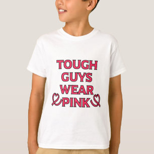 Mens starke Typ tragen rosa Brustkrebs T-Shirt
