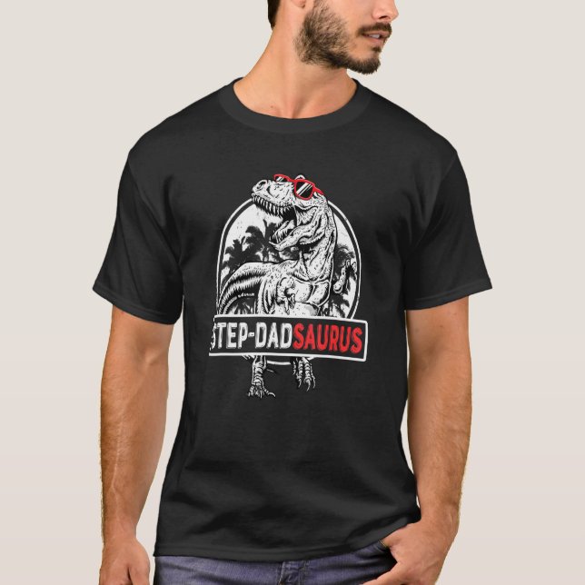 Mens Step Dadsaurus Rex Dinosaur Step Vater Saurus T-Shirt (Vorderseite)