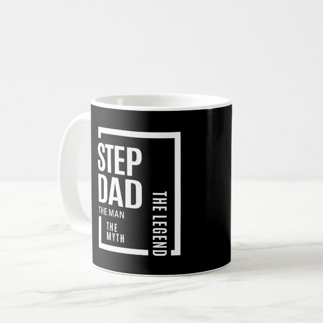 Mens Stepdad der Mann der Mythos der Legende Gesch Kaffeetasse (Vorderseite Links)