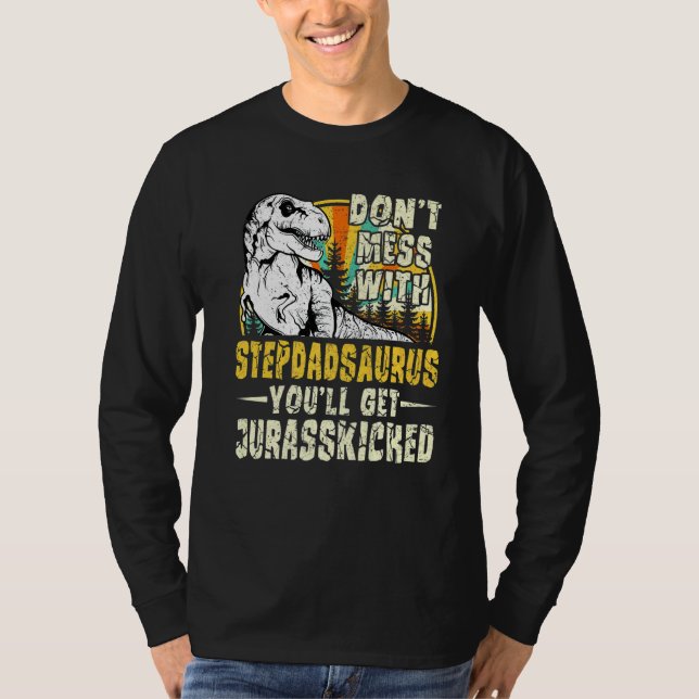 Mens Stepdad Rex Saurus Papasaurus Dinosaurs Men F T-Shirt (Vorderseite)