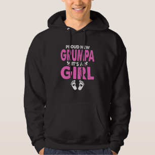 Mens Stolz New Grumpa als Mädchen zeigen Fett Hoodie